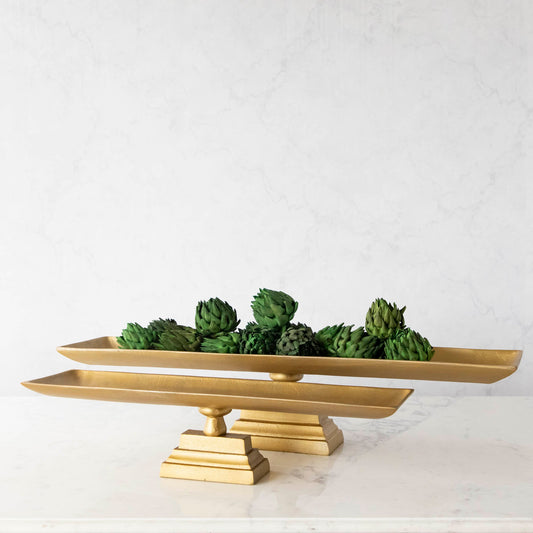 Footed Antique Brass Tray